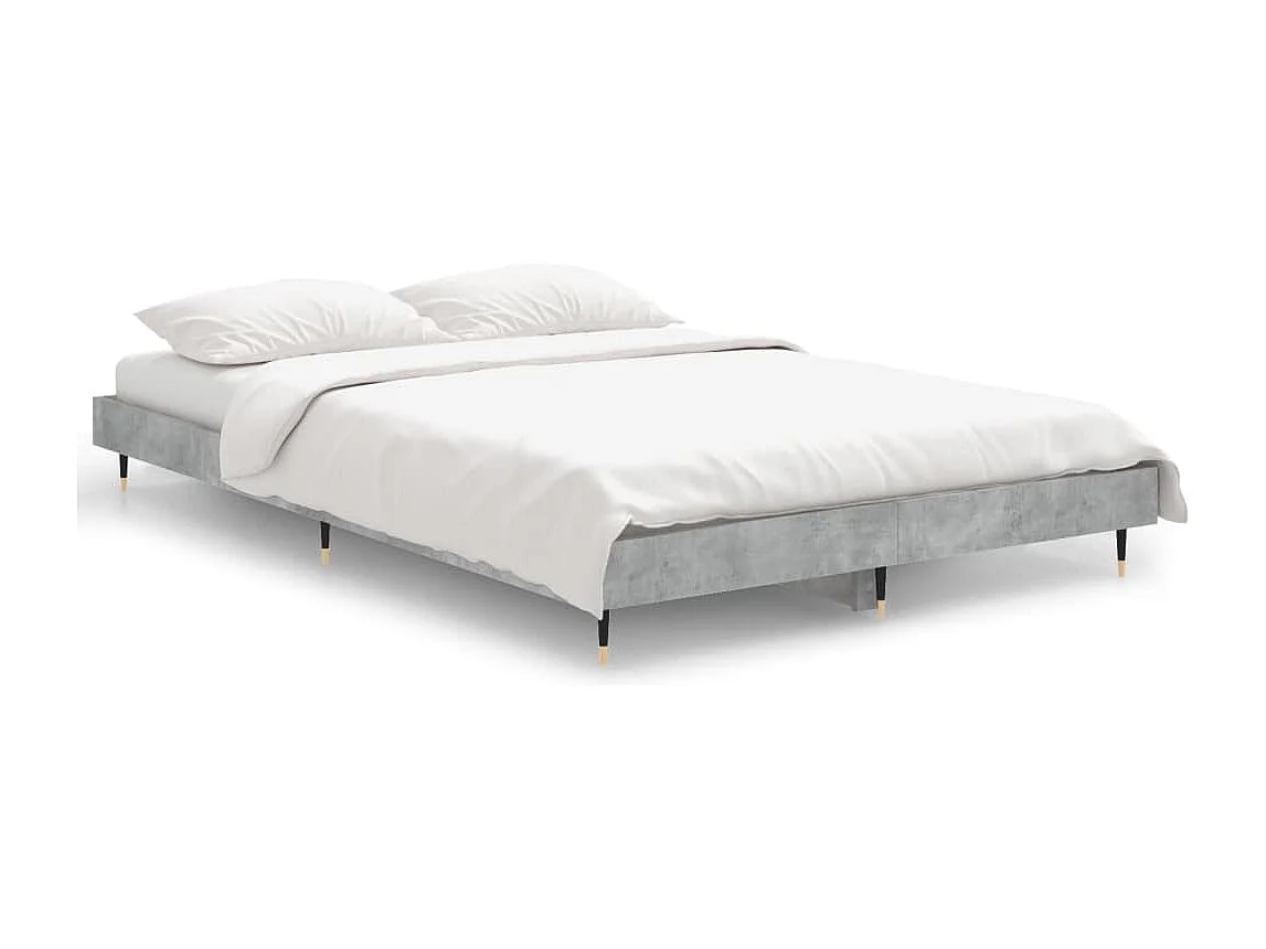 Bedframe bewerkt hout betongrijs 120x190 cm