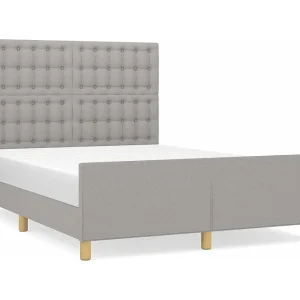 Bedframe zonder matras stof lichtgrijs 140×200 cm