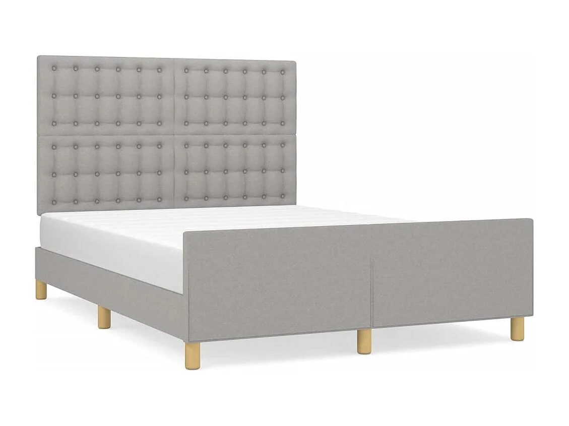 Bedframe zonder matras stof lichtgrijs 140x200 cm