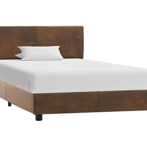 Bedframe kunstsuède bruin 100×200 cm Bedframe kunstsuède bruin 100×200 cm