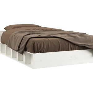 Bedframe massief hout wit 90×200 cm Bedframe massief hout wit 90×200 cm
