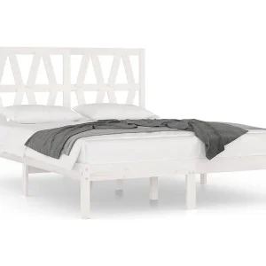 Bedframe massief grenenhout wit 120×200 cm Bedframe massief grenenhout wit 120×200 cm