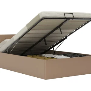 Bedframe met opslag hydraulisch kunstleer cappuccino 140×200 cm Bedframe met opslag hydraulisch kunstleer cappuccino 140×200 cm