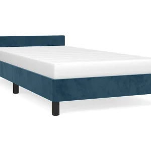Bedframe zonder matras 80×200 cm fluweel donkerblauw Bedframe zonder matras 80×200 cm fluweel donkerblauw