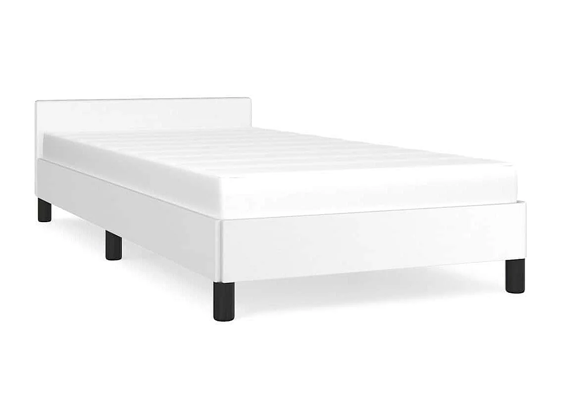 Bedframe met hoofdeinde zonder matras 90x200 cm wit