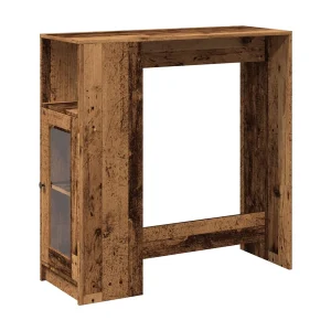 Bartafel met rekken 101x40x103,5 cm bewerkt hout oud houtkleur Bartafel met rekken 101x40x103,5 cm bewerkt hout oud houtkleur