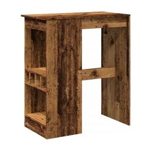 Bartafel met rekken 90×47,5×103,5 cm bewerkt hout oud houtkleur Bartafel met rekken 90×47,5×103,5 cm bewerkt hout oud houtkleur