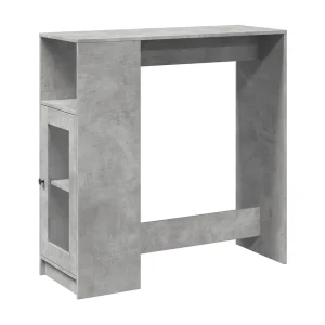 Bartafel met rekken 101x40x103,5 cm bewerkt hout betongrijs Bartafel met rekken 101x40x103,5 cm bewerkt hout betongrijs