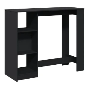Bartafel met schap 124x46x103,5 cm bewerkt hout zwart Bartafel met schap 124x46x103,5 cm bewerkt hout zwart