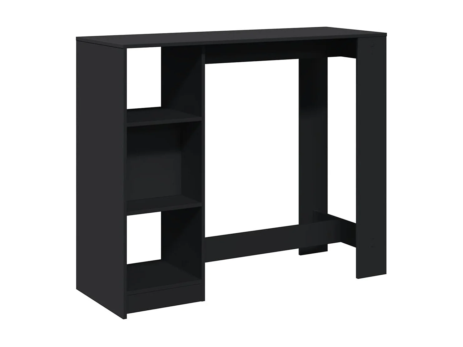 Bartafel met schap 124x46x103,5 cm bewerkt hout zwart