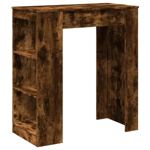 Bartafel met rekken 95x47x103,5 cm bewerkt hout gerookt eiken Bartafel met rekken 95x47x103,5 cm bewerkt hout gerookt eiken