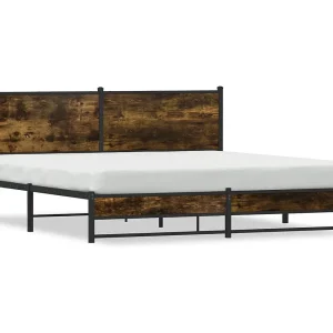 Bedframe zonder matras metaal gerookt eikenkleurig 180×200 cm Bedframe zonder matras metaal gerookt eikenkleurig 180×200 cm