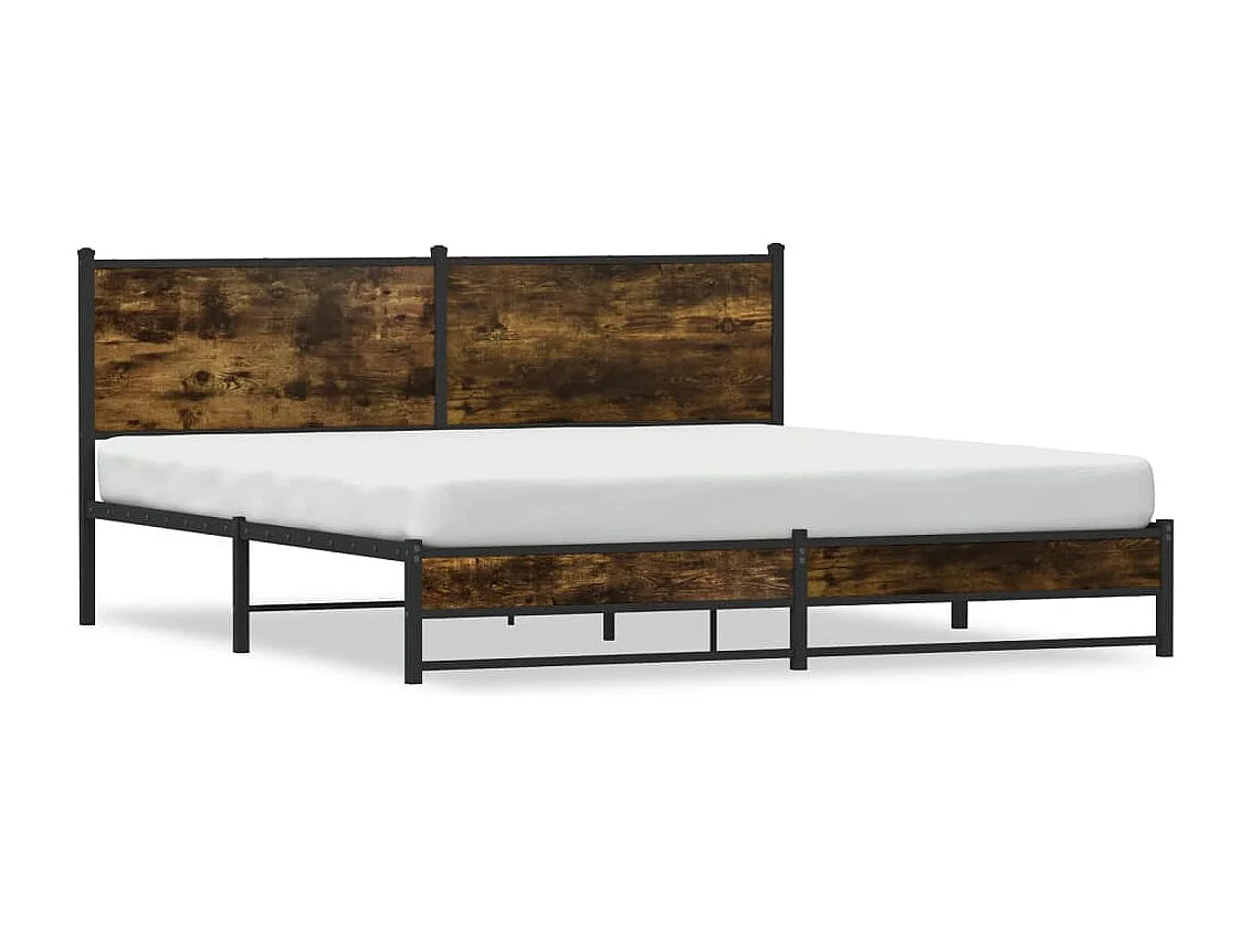Bedframe zonder matras metaal gerookt eikenkleurig 180x200 cm
