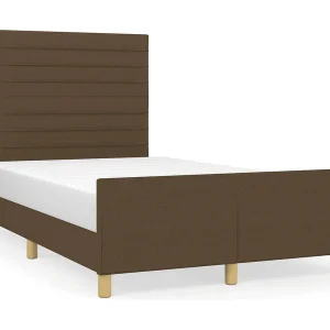 Bedframe zonder matras 120×190 cm stof donkerbruin
