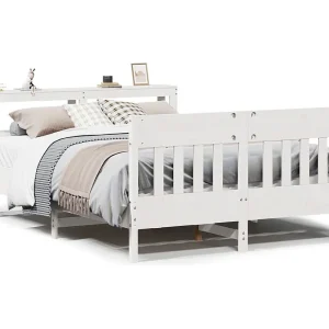 Bedframe zonder matras massief grenenhout wit 120×200 cm Bedframe zonder matras massief grenenhout wit 120×200 cm