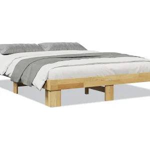 Bedframe zonder matras 135×190 cm massief eikenhout Bedframe zonder matras 135×190 cm massief eikenhout