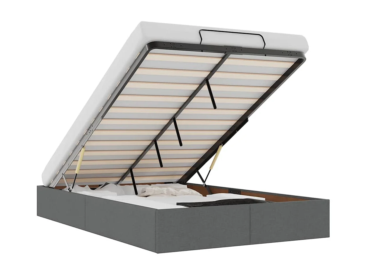 Bedframe zonder matras 120x200 cm stof donkergrijs