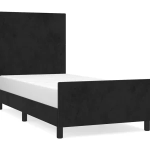 Bedframe zonder matras 100×200 cm fluweel zwart Bedframe zonder matras 100×200 cm fluweel zwart