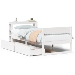 Bedframe zonder matras massief grenenhout wit 90×200 cm Bedframe zonder matras massief grenenhout wit 90×200 cm