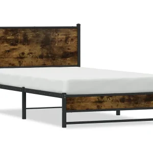 Bedframe zonder matras metaal gerookt eikenkleurig 100×190 cm Bedframe zonder matras metaal gerookt eikenkleurig 100×190 cm