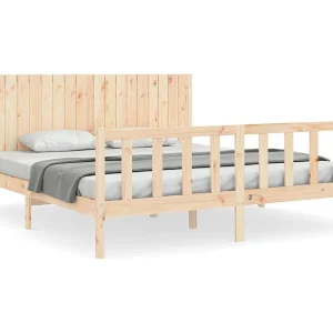 Bedframe met hoofdbord massief hout Bedframe met hoofdbord massief hout