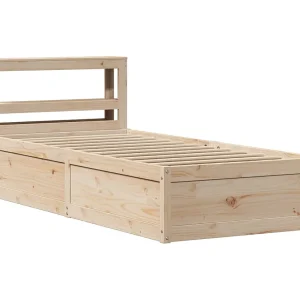 Bedframe met hoofdbord massief grenenhout 75×190 cm Bedframe met hoofdbord massief grenenhout 75×190 cm