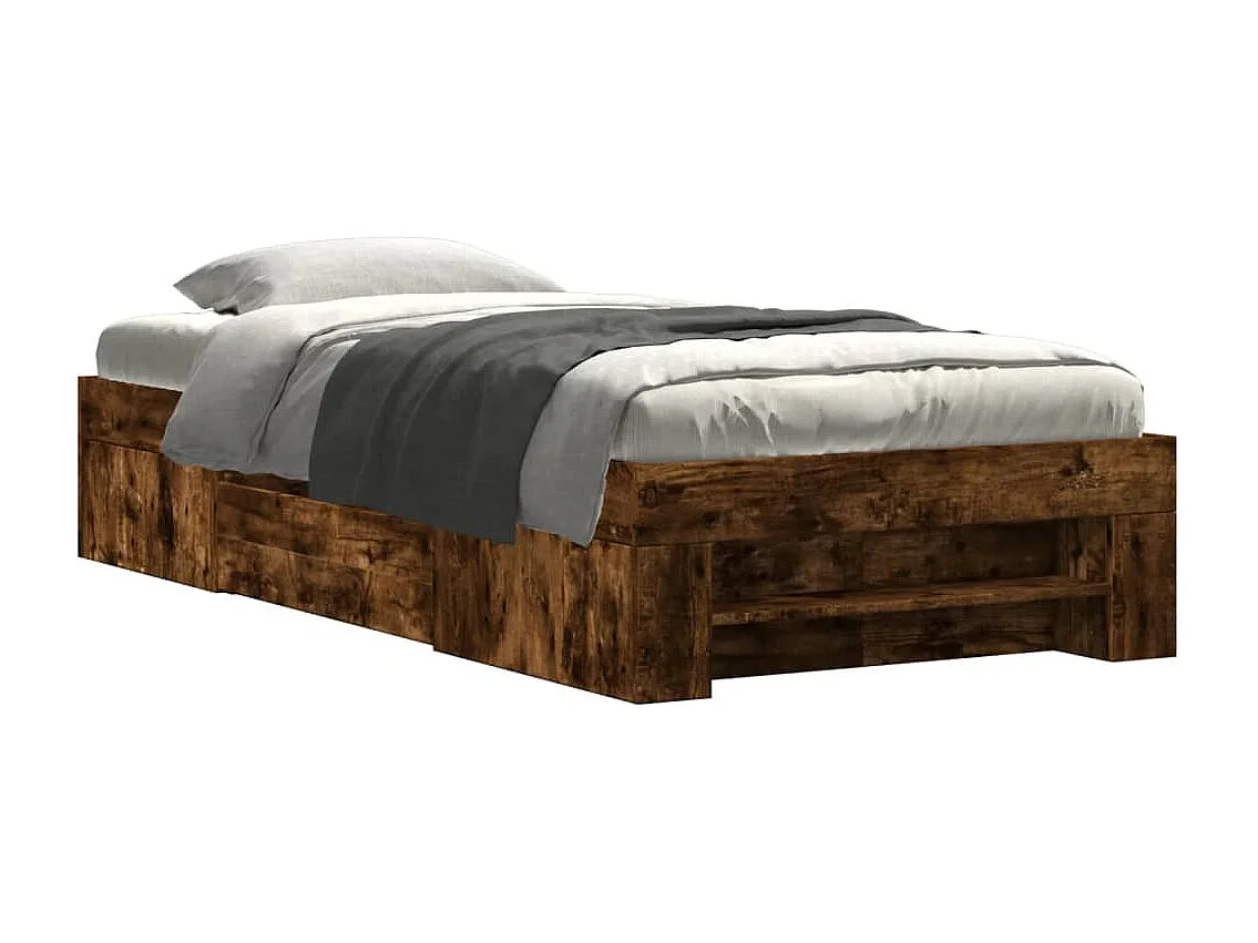 Bedframe zonder matras hout gerookt eikenkleurig 100x200 cm