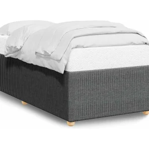 Bedframe zonder matras 90×200 cm stof donkergrijs Bedframe zonder matras 90×200 cm stof donkergrijs
