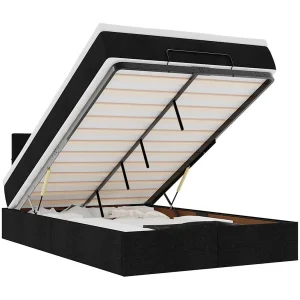 Bed met matras 120×200 cm stof zwart