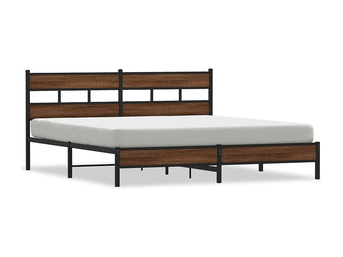 Bedframe zonder matras metaal bruin eikenkleur 180x200 cm