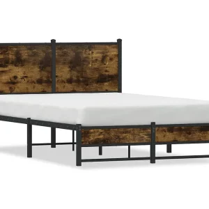 Bedframe zonder matras metaal gerookt eikenkleurig 120×200 cm Bedframe zonder matras metaal gerookt eikenkleurig 120×200 cm