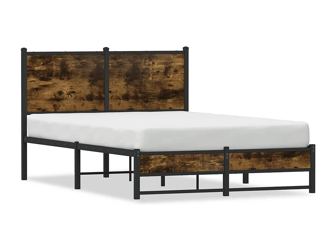 Bedframe zonder matras metaal gerookt eikenkleurig 120x200 cm