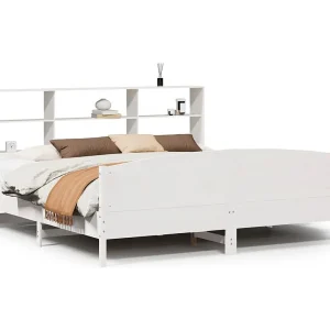 Bed met boekenkast zonder matras grenenhout wit 180×200 cm Bed met boekenkast zonder matras grenenhout wit 180×200 cm