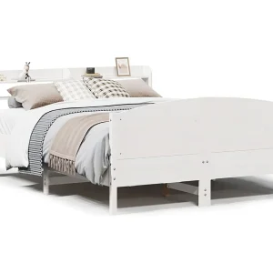 Bedframe zonder matras massief grenenhout wit 140×200 cm Bedframe zonder matras massief grenenhout wit 140×200 cm