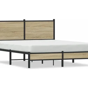 Bedframe zonder matras metaal sonoma eikenkleurig 150×200 cm Bedframe zonder matras metaal sonoma eikenkleurig 150×200 cm