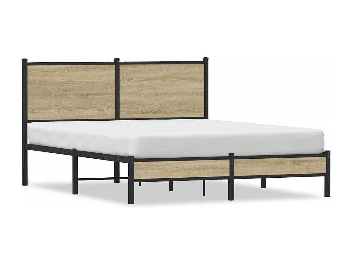 Bedframe zonder matras metaal sonoma eikenkleurig 150x200 cm