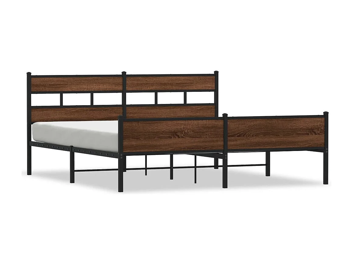 Bedframe zonder matras metaal bruin eikenkleur 180x200 cm