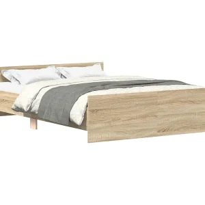 Bedframe met hoofd- en voeteneinde sonoma eikenkleur 120×200 cm