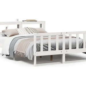 Bedframe zonder matras massief grenenhout wit 150×200 cm Bedframe zonder matras massief grenenhout wit 150×200 cm