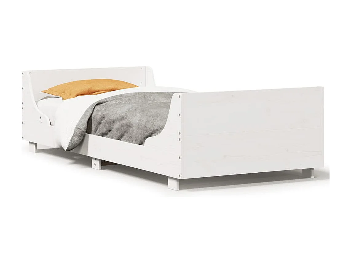 Bedframe zonder matras massief grenenhout wit 140x200 cm