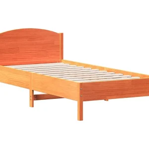 Bedframe zonder matras massief grenenhout wasbruin 100×200 cm Bedframe zonder matras massief grenenhout wasbruin 100×200 cm
