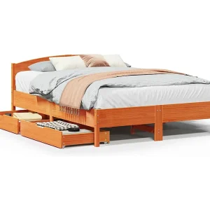 Bedframe zonder matras massief grenenhout wasbruin 120×200 cm Bedframe zonder matras massief grenenhout wasbruin 120×200 cm