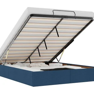 Bedframe zonder matras 140×200 cm stof blauw Bedframe zonder matras 140×200 cm stof blauw