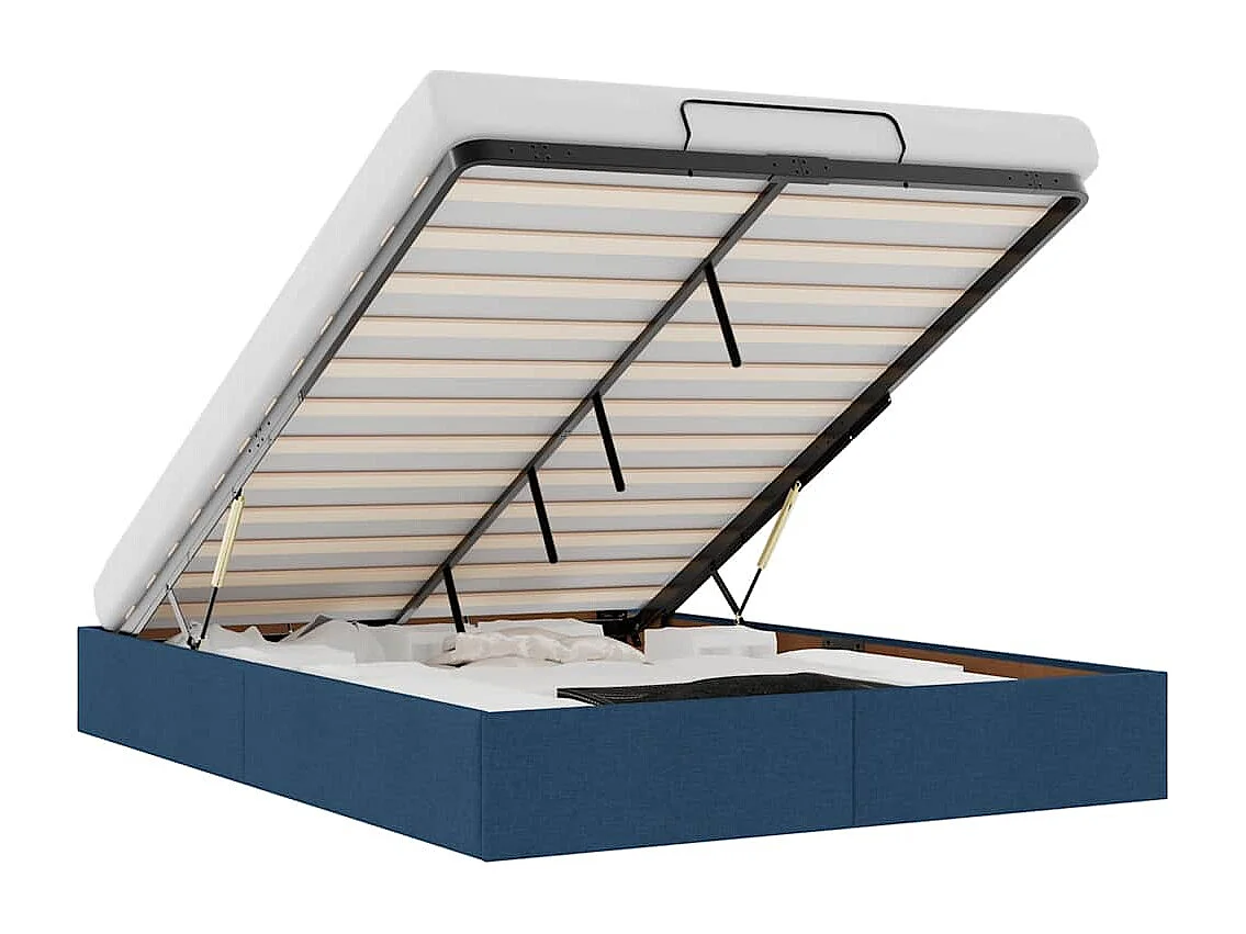 Bedframe zonder matras 140x200 cm stof blauw