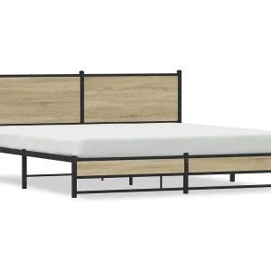 Bedframe zonder matras metaal sonoma eikenkleurig 180×200 cm Bedframe zonder matras metaal sonoma eikenkleurig 180×200 cm