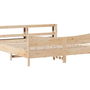 Bedframe met hoofdbord massief grenenhout 180×200 cm
