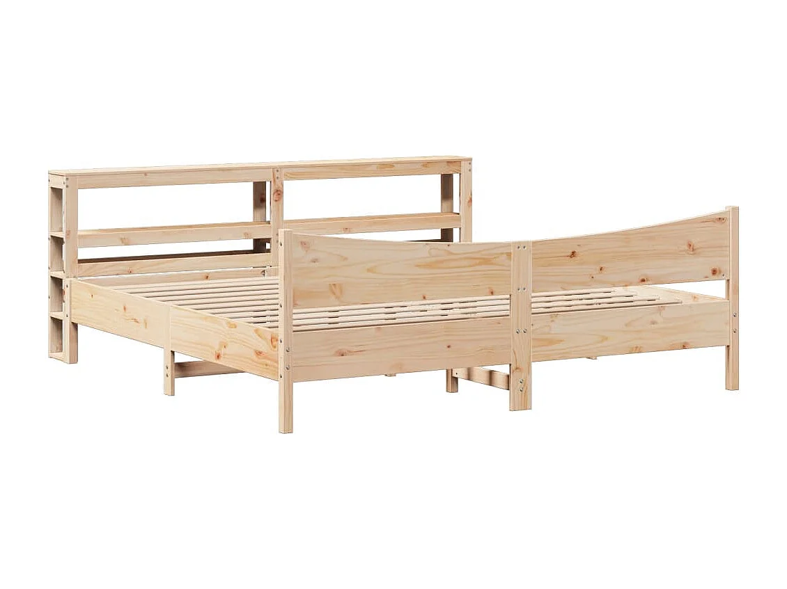Bedframe met hoofdbord massief grenenhout 180x200 cm