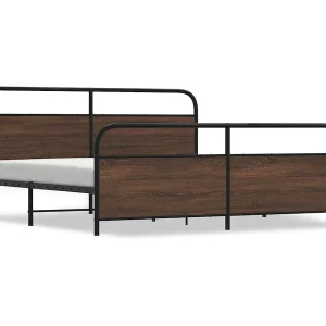 Bedframe zonder matras metaal bruin eikenkleur 183×213 cm
