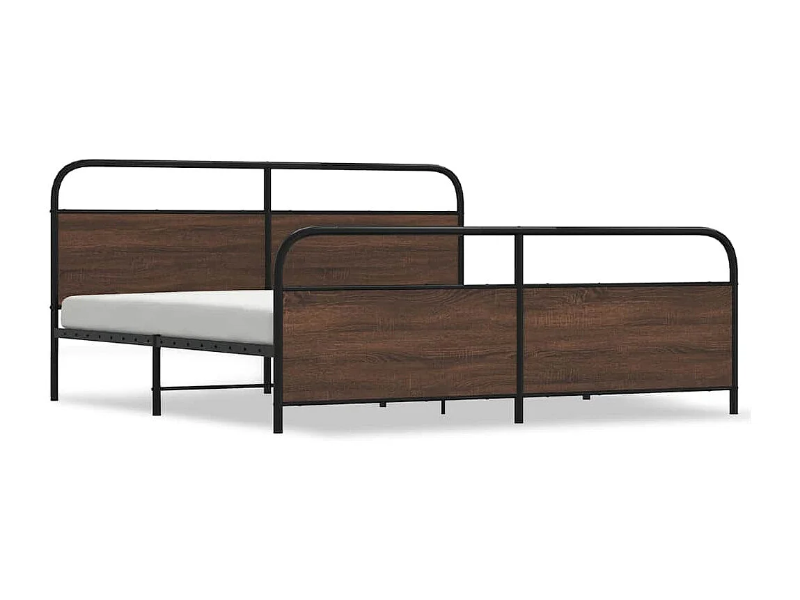 Bedframe zonder matras metaal bruin eikenkleur 183x213 cm