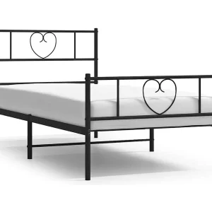 Bedframe met hoofd- en voeteneinde metaal zwart 100×200 cm Bedframe met hoofd- en voeteneinde metaal zwart 100×200 cm